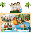 Tropikal Esintili Hawaii Yapraklı Parti Eteği Yetişkin Boy Bx40