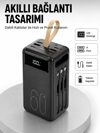 Tüm Cihazlarla Uyumlu LED Fenerli 4 Çıkışlı Powerbank Yeni Nesil