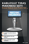 Turbo Hızlı 600 mAh Lityum Pil Saç Sakal Tıraş Makinesi - 3 Taraklı Kablosuz BX-313688