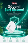 Turbo Şarj Destekli 120W Adaptör Ve Kablo Seti Telefon Uyumlu Pratik Kullanım