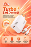 Turbo Şarj Destekli 120W Adaptör Ve Kablo Seti Telefon Uyumlu Pratik Kullanım