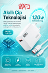 Turbo Şarj Destekli 120W Adaptör Ve Kablo Seti Telefon Uyumlu Pratik Kullanım
