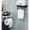 Tuvalet Kağıdı Askılığı - Raflı ve Yapışkanlı - Matkapsız Banyo Aksesuarı