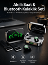 TWS Bluetooth Kulaklık ve Akıllı Saat Uyku Takibi Nabız Ölçer Uzun Pil Ömrü