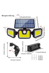 Üçlü Solar Led Projektör – Beyaz Işık – Sensörlü Dış Mekân Aydınlatma Bx40