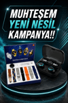 Ucuz Kaliteli Yeni Nesil 7 Kordonlu Akıllı Saat ve Kablosuz Bluetooth Kulaklık ANC Özelliği