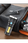 Ultra Parlak El Feneri Usb Şarj 4 Led+Yan Cob Led Taktik Günlük Hayat Kamp Avcılık El Feneri