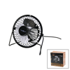 Usb - Mini Fan Metal Kasa - Ayak=360 Derece Masa Üstü Vantilatör 4-metal Pervane 13.5x11x15cm5v-2.5w Bx40