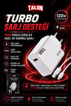 USB Kablolu 120W Güç Adaptörü Hızlı Şarj Destekli Mobil Cihaz Uyumlu Set