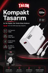 USB Kablolu 120W Güç Adaptörü Hızlı Şarj Destekli Mobil Cihaz Uyumlu Set