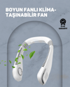 USB Şarjlı Giyilebilir Fan | 5 Kademeli Rüzgar Hızı, Sessiz Turbo Soğutma, 360° Hava Sirkülasyonu