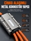 USB Type-C, Lightning ve Micro USB Uyumlu 3'ü 1 Arada Hızlı Şarj Kablosu