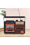 Usb ve fm radyo özellikli kahverengi kaset çalar 2 yıl garantili nostaljik radyo