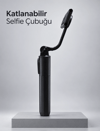 Uzaktan Fotoğraf Çekimi İçin Döndürülebilir Telefon Tutuculu Selfie Çubuğu