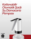 Uzun Şarj Süreli Su Pompası | Tek Tuşla Başlat/Durdur | Cam Damacana Uyumlu | Enerji Tasarruflu 4W Güç