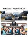 Wi-Fi Bağlantılı 1080P HD 4 Kameralı Araç İçi Kayıt Sistemi, 2.4 İnç Ekran ve Gece Görüş Özellikli