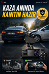 WiFi 1080p 3 Kameralı Araç İçi Kamera LCD Ekranlı Gece Görüşlü G Sensörlü Geniş Açılı