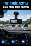 WiFi Destekli Araç İçi Kamera Çift Kameralı Full HD 1080P 170° Geniş Açılı Araç Kayıt Kamerası