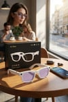 Yapay Zeka Destekli Beyaz Akıllı Gözlük Kamera Mikrofon Bluetooth Kullanım