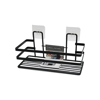 Yapışkanlı Askılı Çok Amaçlı Siyah Kare Banyo Raf Bx40