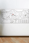 Yazılabilir Türkiye Haritası Manyetik Duvar Stickerı 110 X 56 Cm Bx40