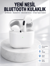Yeni Nesil Bluetooth Kulaklık Beyaz Çağrı Cevaplayabilen Kablosuz