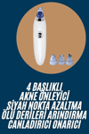 Yeni Nesil Vakumlu Pilli Siyah Nokta ve Yüz Temizleme Cihazı 4 Başlıklı