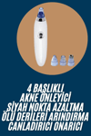 Yeni Nesil Vakumlu Pilli Siyah Nokta ve Yüz Temizleme Cihazı 4 Başlıklı