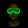 Yeşil LED Işıklı Parti Gözlüğü – Neon Glow Şerit Gözlük 3 Modlu