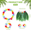 Yetişkin Hawaii Kostüm Seti - Yaprak Etek & Hawaii Set - 5 Parça