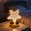 Yıldız Model Kristal Led Masa Lambası – Dokunmatik, 3 Renk Işık Modlu, Şarjlı Mini Dekoratif Gece Lambası Bx40