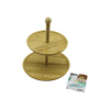 Yuvarlak  2 Katlı Ahşap - Bambu Servis Sunum Tahtası Çap: 20cm -- Çap:25cm Bx40