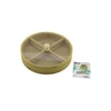 Yuvarlak 4 Bölmeli=2ın1=bölmesiz Çok Amaçlı Kutu Ahşap Bambu Servis Sunum Tepsi - Tahtası 22cm Bx40