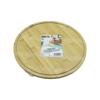 Yuvarlak Döner Tablalı Ahşap Bambu Sunum Tepsisi Tahtası =29.7cm - Mini Sofra Kanallı Kenar Bx40