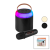 Yuvarlak Karaoke Mikrofonlubluetooth Wireless Hoparlör - Speaker Usb Şarjlı - Işıklı Bx40