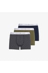 3 Parça Trunk Print Erkek Gri/Haki/Lacivert Boxer