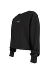 Bisiklet Yaka Siyah Kadın Sweatshırt DW0DW16393BDS