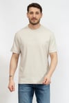 Comfort Debossed Logo Erkek Bisiklet Yaka T-Shirt