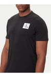 Erkek %100 Pamuklu Yuvarlak Yakalı Göğsünde CK Logolu Kısa Kollu Siyah T-Shirt LV04RC859G-UB1