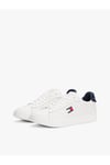 Erkek Düşük Bilekli Logo Bayraklı Deri Beyaz Sneaker EM0EM01596-0G1