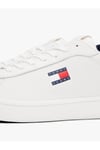 Erkek Düşük Bilekli Logo Bayraklı Deri Beyaz Sneaker EM0EM01596-0G1