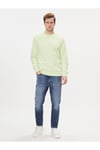 Erkek Marka Logolu Pamuklu Normal Kalıp Günlük Yeşil Sweatshirt J30J325270-LT6