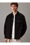 Erkek Pamuklu Siyah Overshirt Gömlek