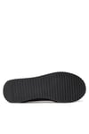 Erkek Yuvarlak Burun Lamine Deri Bağlamalı Orta Kalın Topuk Siyah Sneaker YM0YM01326-0GM
