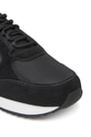 Erkek Yuvarlak Burun Lamine Deri Bağlamalı Orta Kalın Topuk Siyah Sneaker YM0YM01326-0GM