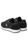 Erkek Yuvarlak Burun Lamine Deri Bağlamalı Orta Kalın Topuk Siyah Sneaker YM0YM01326-0GM