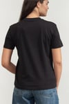 Kadın Normal Kalıp Yuvarlak Yakalı %100 Pamuk Logo Desenli Kısa Kollu Siyah T-Shirt LV047C854G-UB1