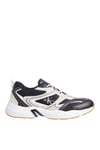Siyah - Ekru Erkek Deri Sneaker RETRO TENNIS SU-MESH