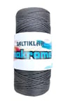 1 Adet Polyester Makrome İpi 420 Koyu Gri 100 gr - mudanis