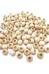 100 Gr (100 Adet) Ahşap Boncuk 15 mm çap x 10 mm Delik Doğal Yuvarlak Ahşap Makrome El İşi Çanta
